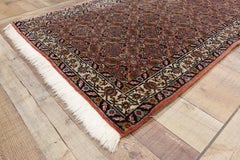 Arts & Crafts Style Vintage Persian Bijar Runner, Hallway Runner