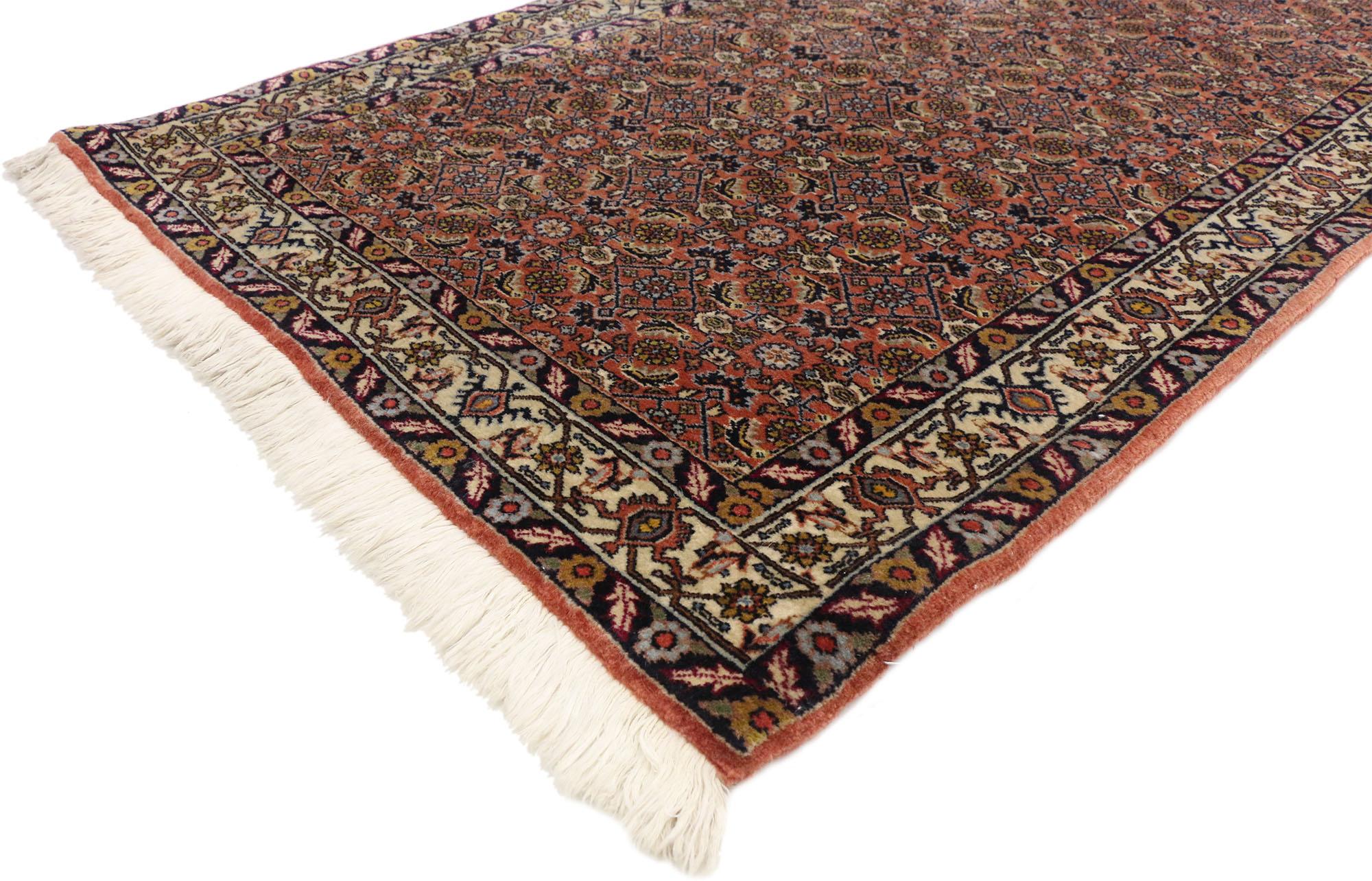 Arts and Crafts-Stil Persischer Bijar-Läufer im Vintage-Stil, Flur-Läufer im Angebot 1