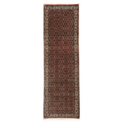 Arts & Crafts Style Vintage Persian Bijar Runner, Hallway Runner