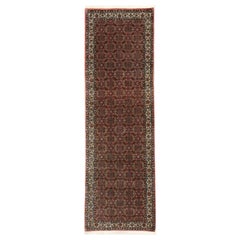 Arts & Crafts Style Vintage Persian Bijar Runner, Hallway Runner