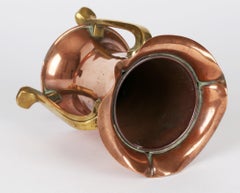 Arts & Crafts Stylish Copper and Brass Hand-Crafted Footed Vase