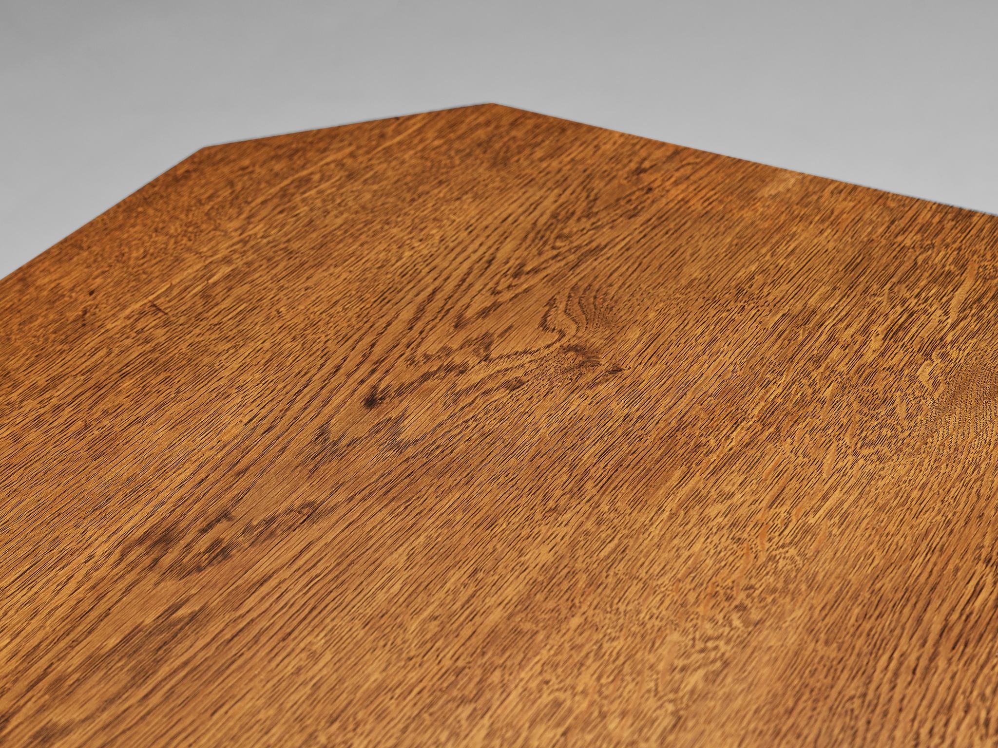 Arts & Crafts Table or Desk in Oak and Cane 4