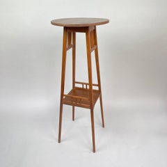 Arts & Crafts Tall Wooden Plant Stand, 1930s