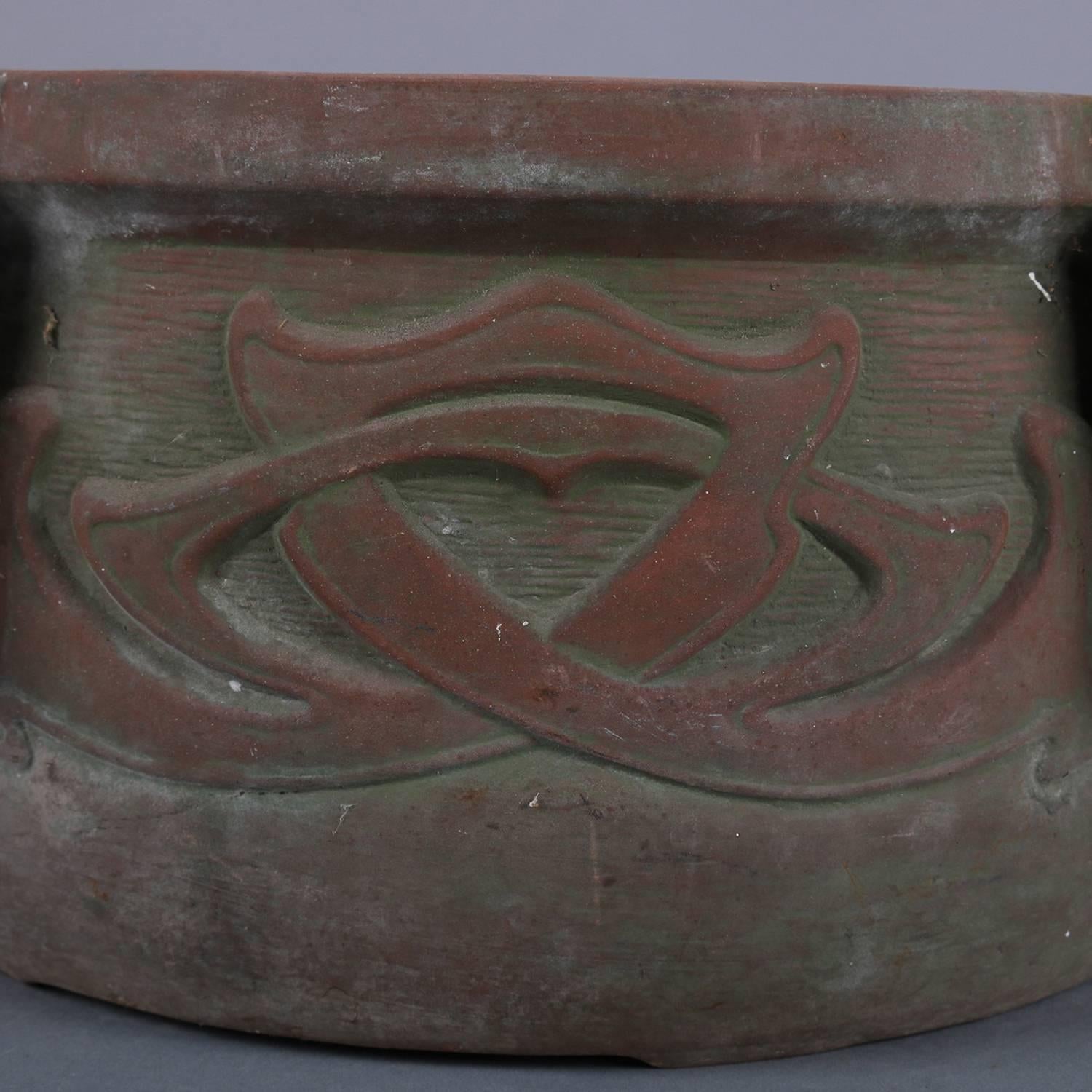 Arts & Crafts Terracotta High Relief and Handled Planter, circa 1910 6