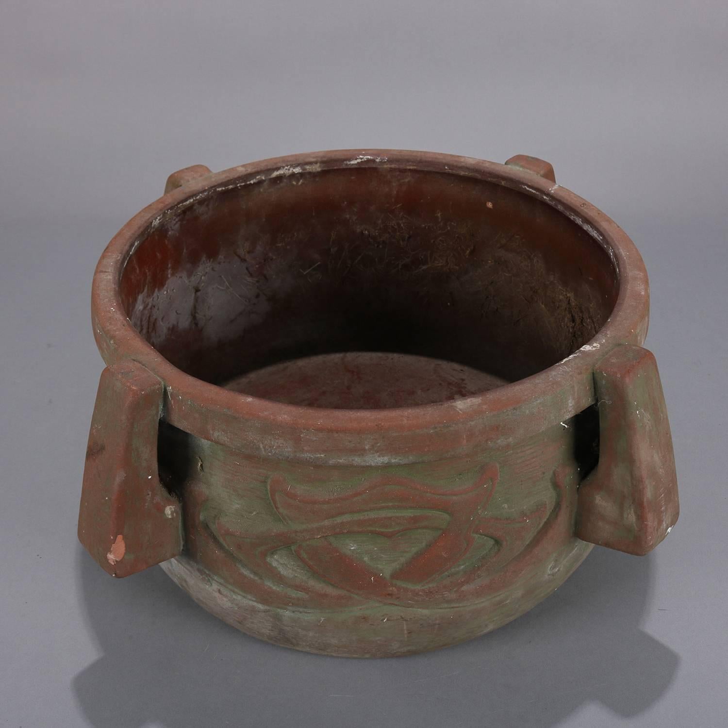 Arts & Crafts Terracotta High Relief and Handled Planter, circa 1910 7