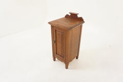 Arts & Crafts Tiger Oak Nightstand, Bedside, Lamp Table, Scotland 1900, H1187
