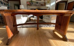 Arts & Crafts Traditional Dining Table with Stone Trivet