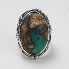 Anello in turchese Arts & Crafts in argento