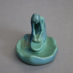 Arts & Crafts Van Briggle Art Pottery Figural Indian Girl Dresser Tray