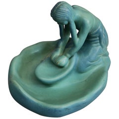 Arts & Crafts Van Briggle Art Pottery Figural Indian Girl Dresser Tray