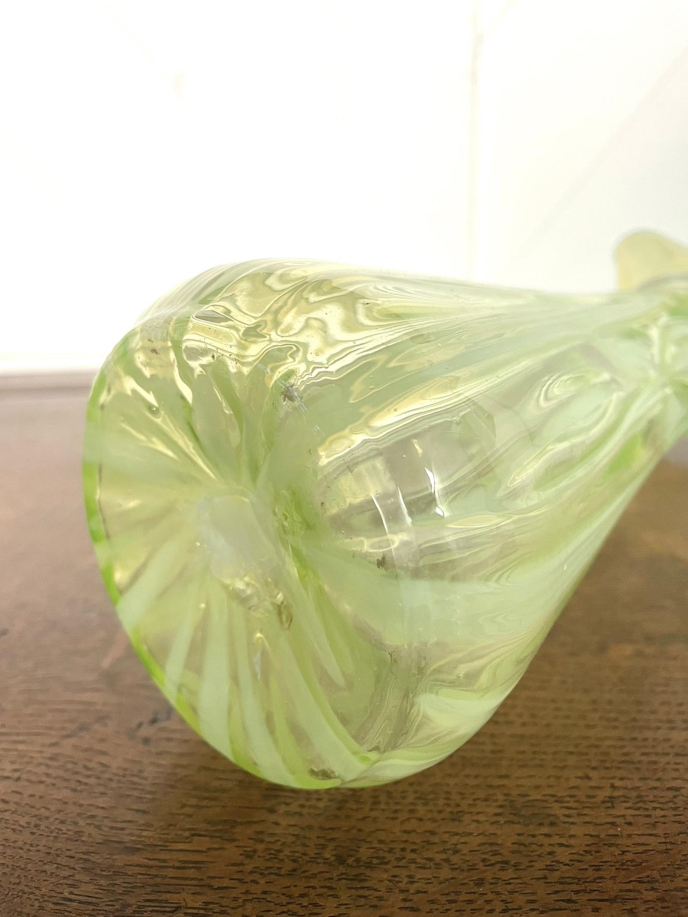 Arts and Crafts Arts & Crafts Vaseline Glass Vase