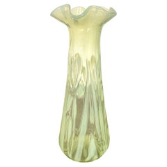 Antique Arts & Crafts Vaseline Glass Vase