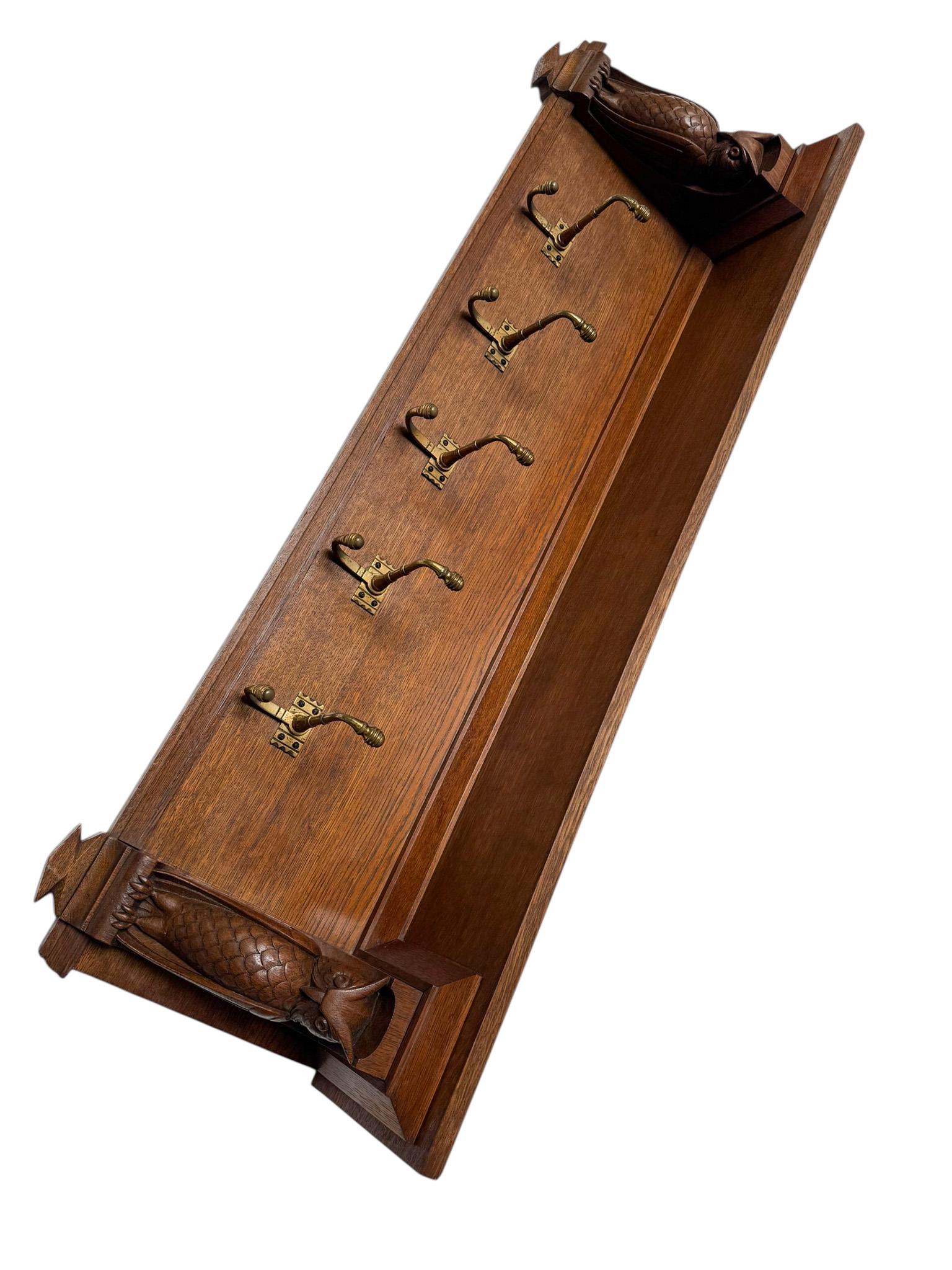 Porte-manteau mural Arts & Crafts par Kobus de Graaff, années 1900 en vente 3