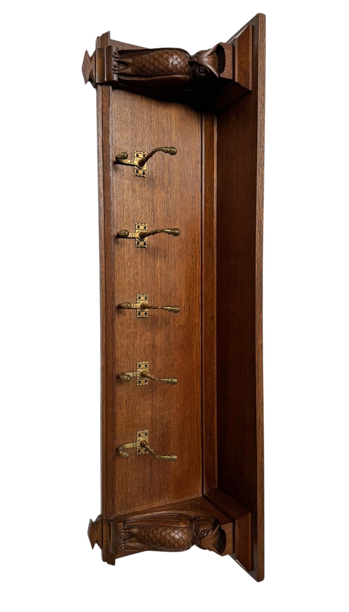 Porte-manteau mural Arts & Crafts par Kobus de Graaff, années 1900 en vente 2