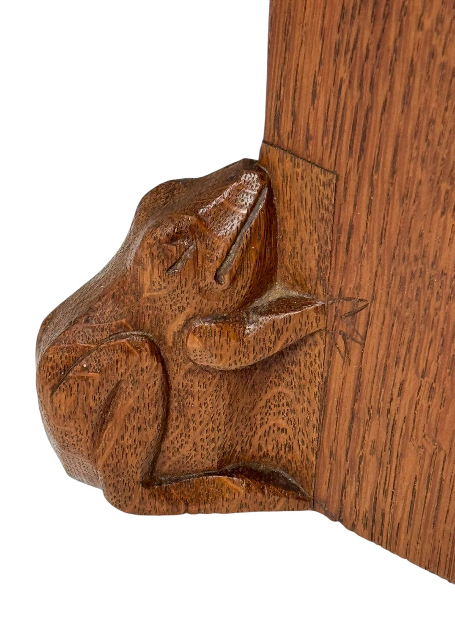 Arts & Crafts Wall Mirror with Hand-Carved Frogs by Kobus de Graaff, 1900s For Sale 3