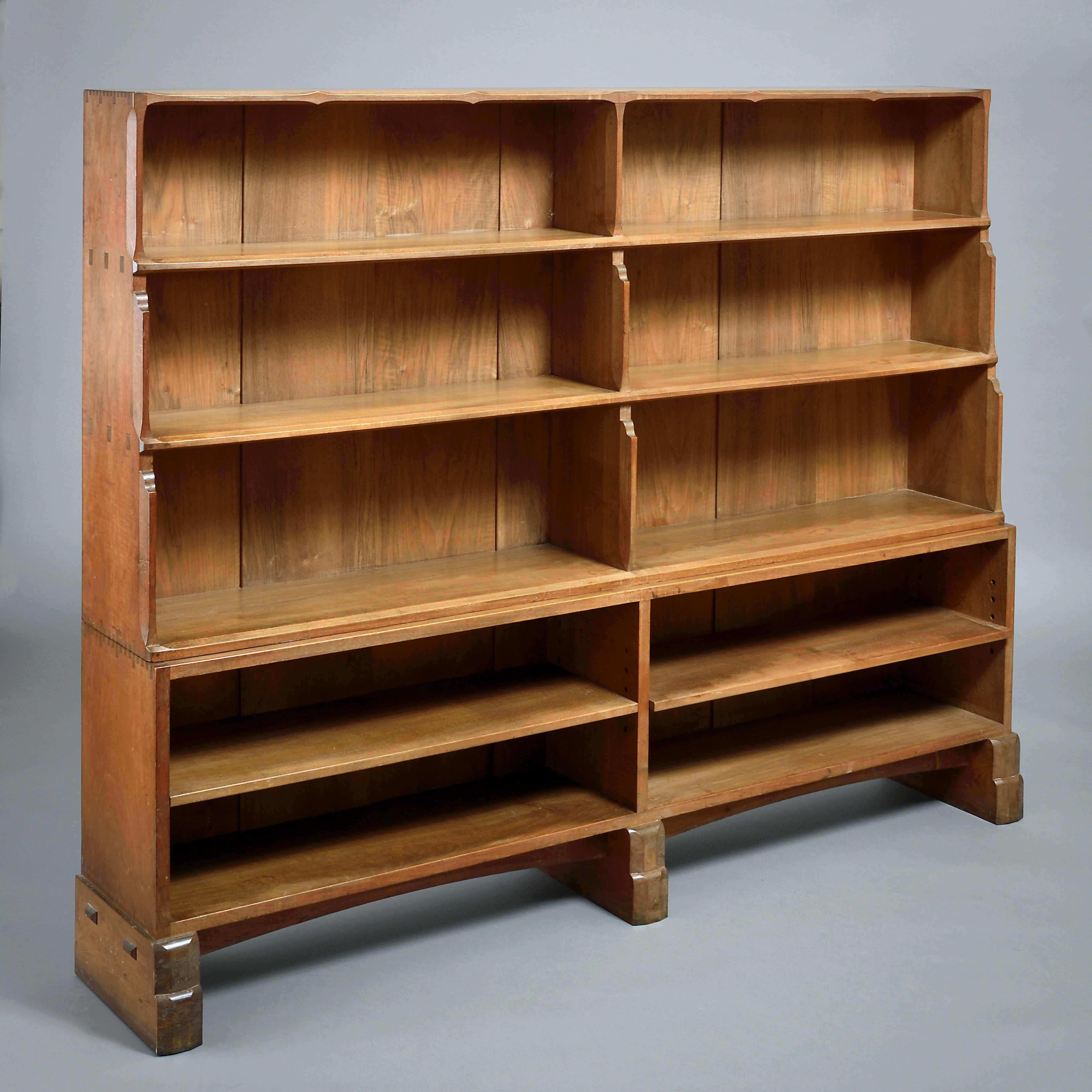 Arts & Crafts Walnut Bookcase Attributed to Ernest Gimson In Good Condition For Sale In London, GB