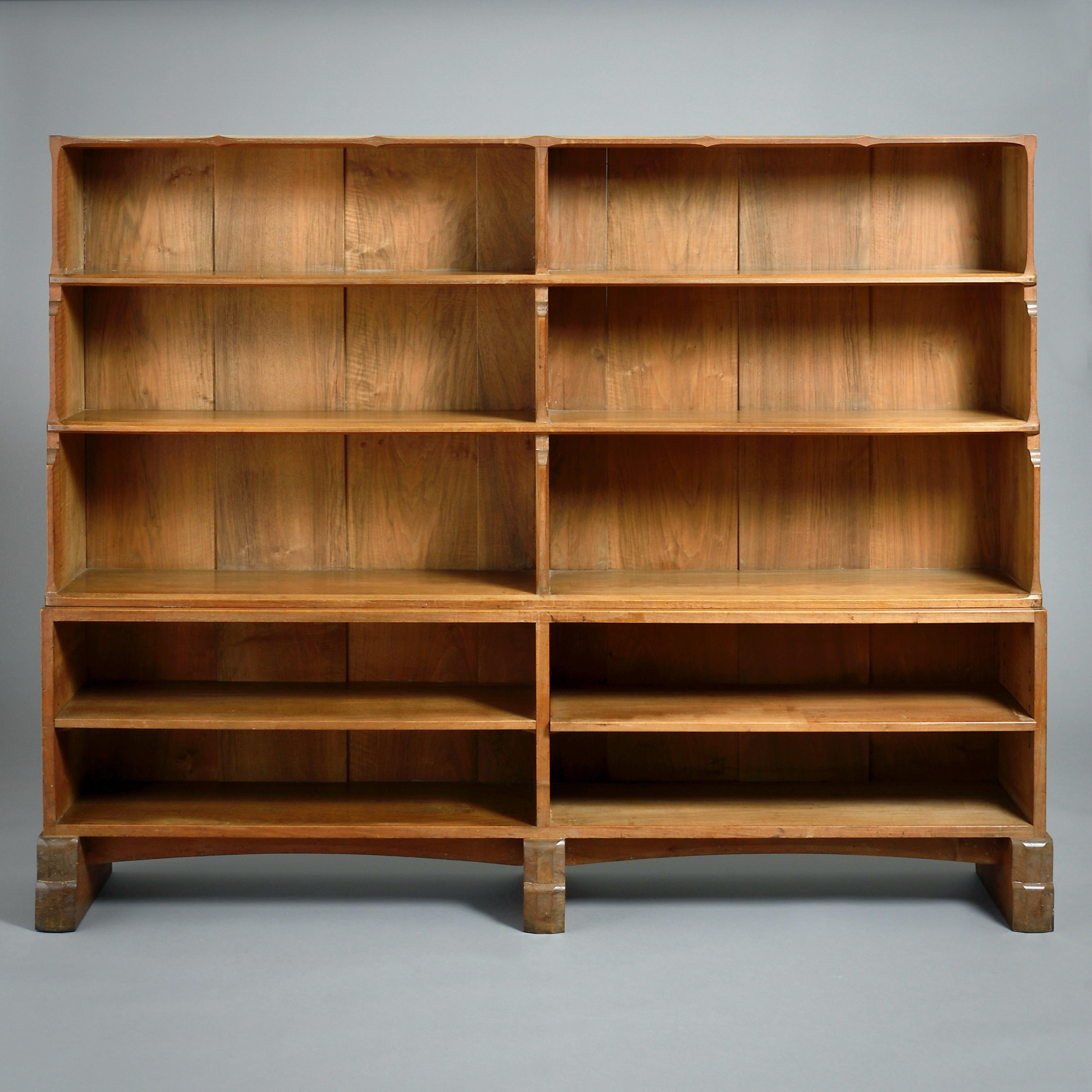 20th Century Arts & Crafts Walnut Bookcase Attributed to Ernest Gimson For Sale