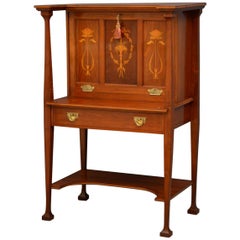 Antique Arts & Crafts Walnut Bureau in the Manner of Shapland and Petter
