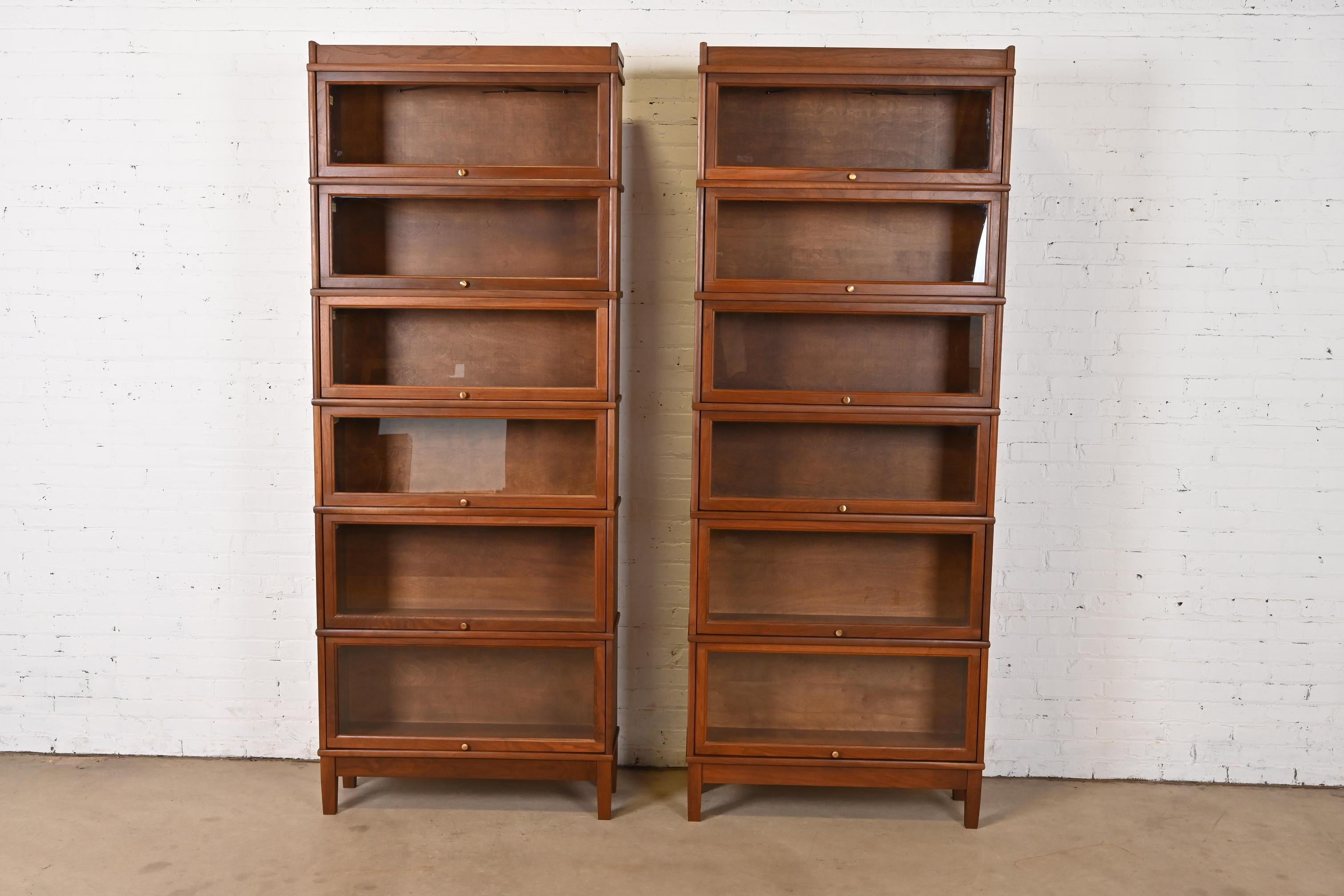 Arts and Crafts Arts & Crafts Walnut Six-Stack Barrister Bookcases by Hale, Pair