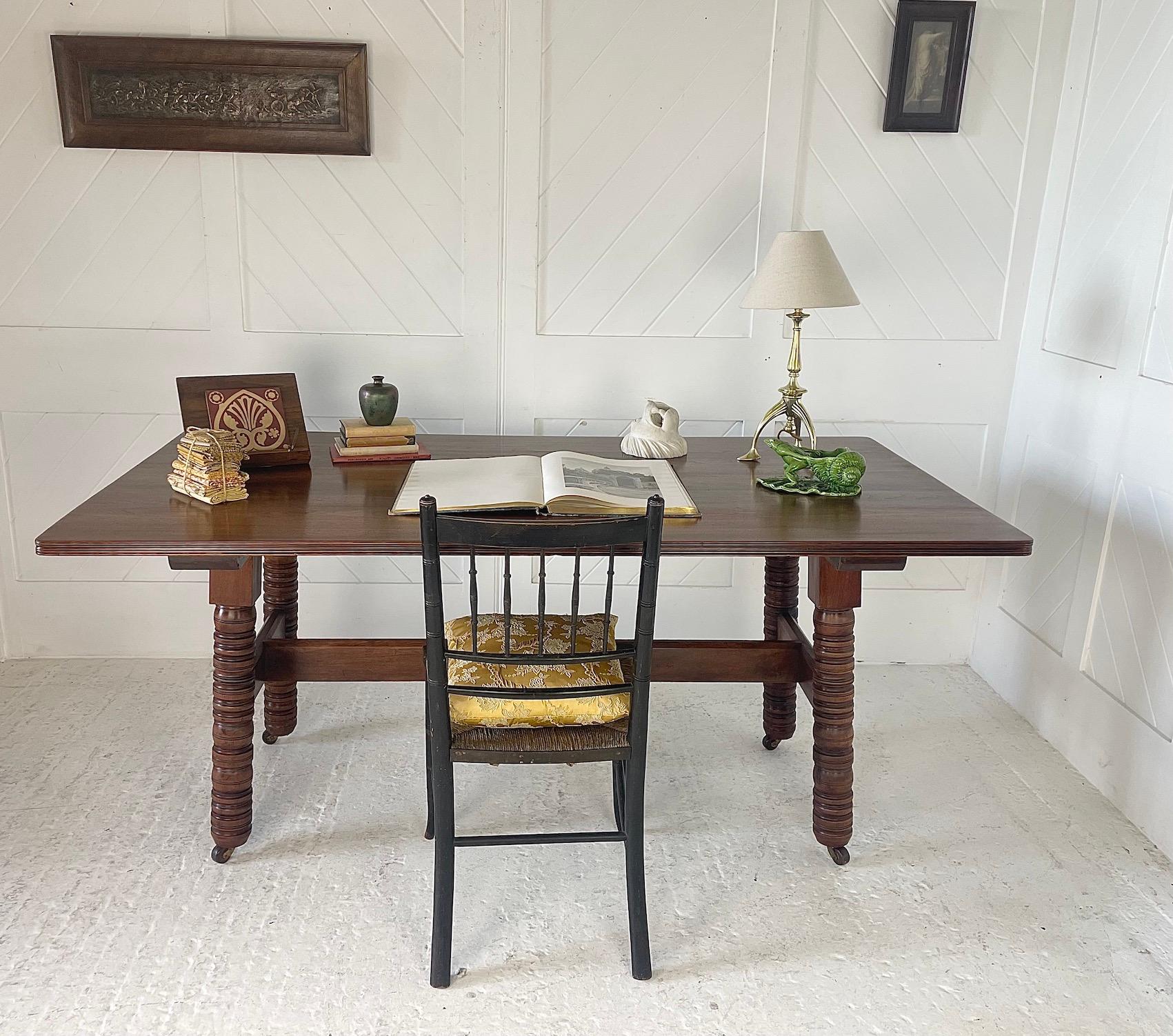Arts and Crafts Arts & Crafts Walnut Table Designed by Philip Webb For Sale