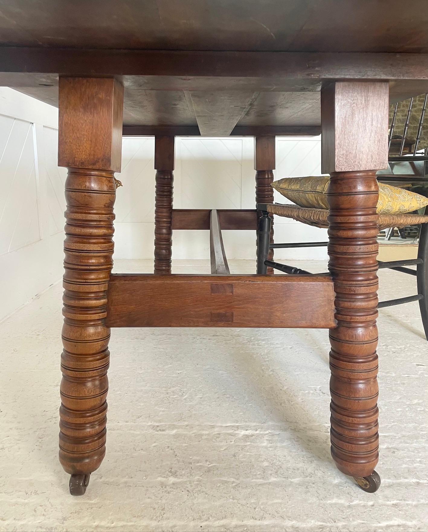 English Arts & Crafts Walnut Table Designed by Philip Webb For Sale
