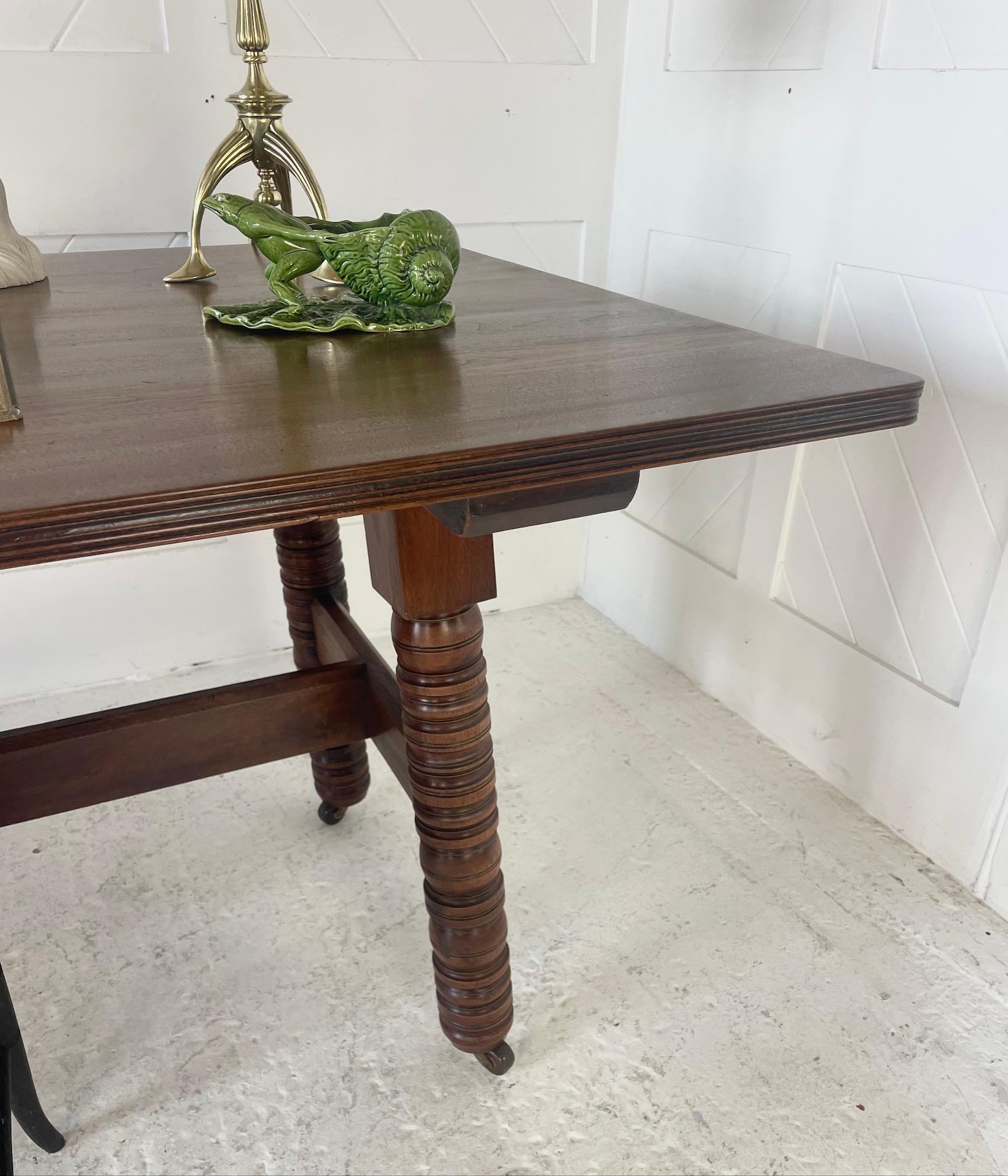 Arts & Crafts Walnut Table Designed by Philip Webb For Sale 1