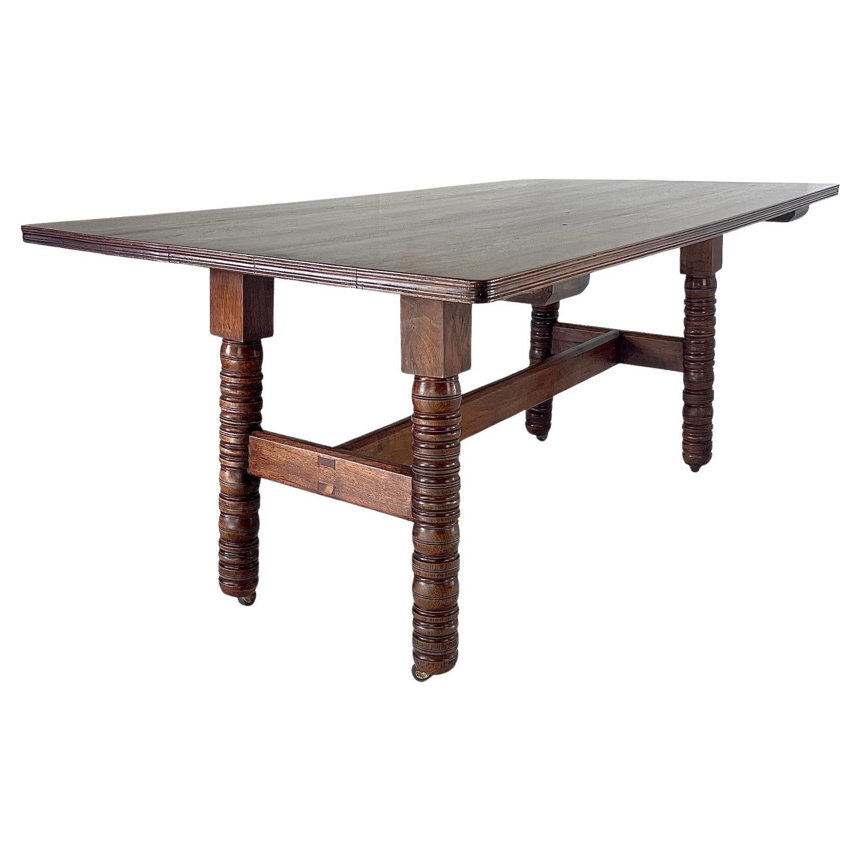 Arts & Crafts Walnut Table Designed by Philip Webb For Sale