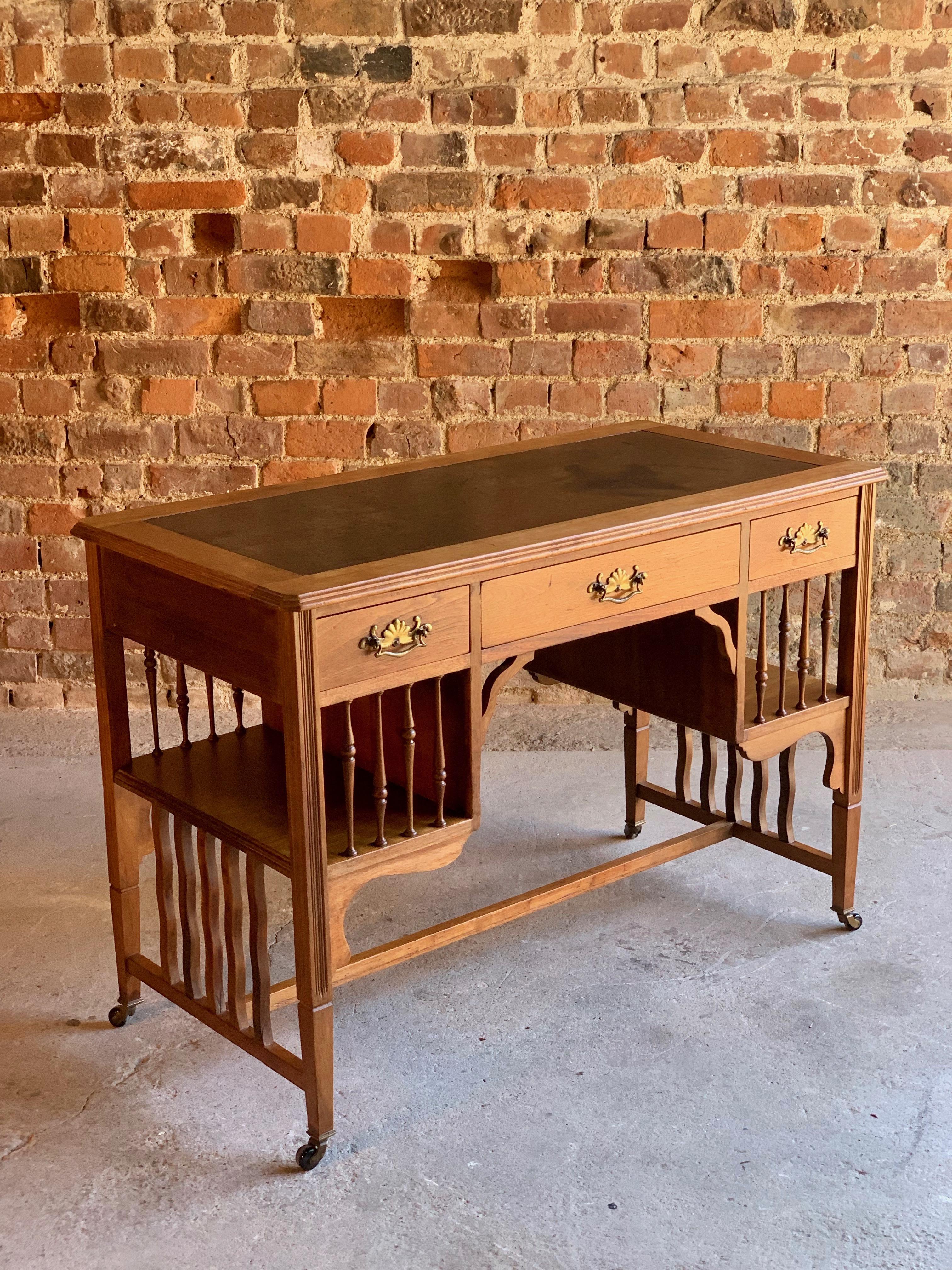 Art Nouveau Arts & Crafts Walnut Writing Desk, circa 1920