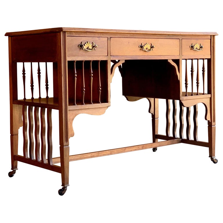 Arts Crafts Walnut Writing Desk Circa 1920