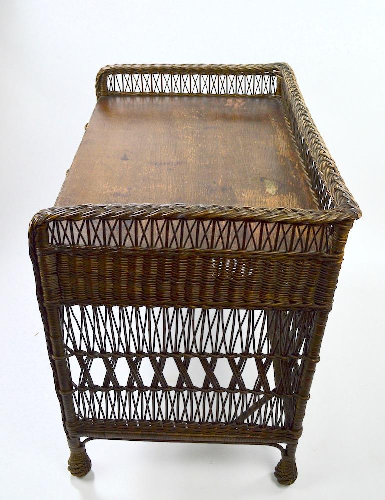 Arts & Crafts Wicker Desk 8