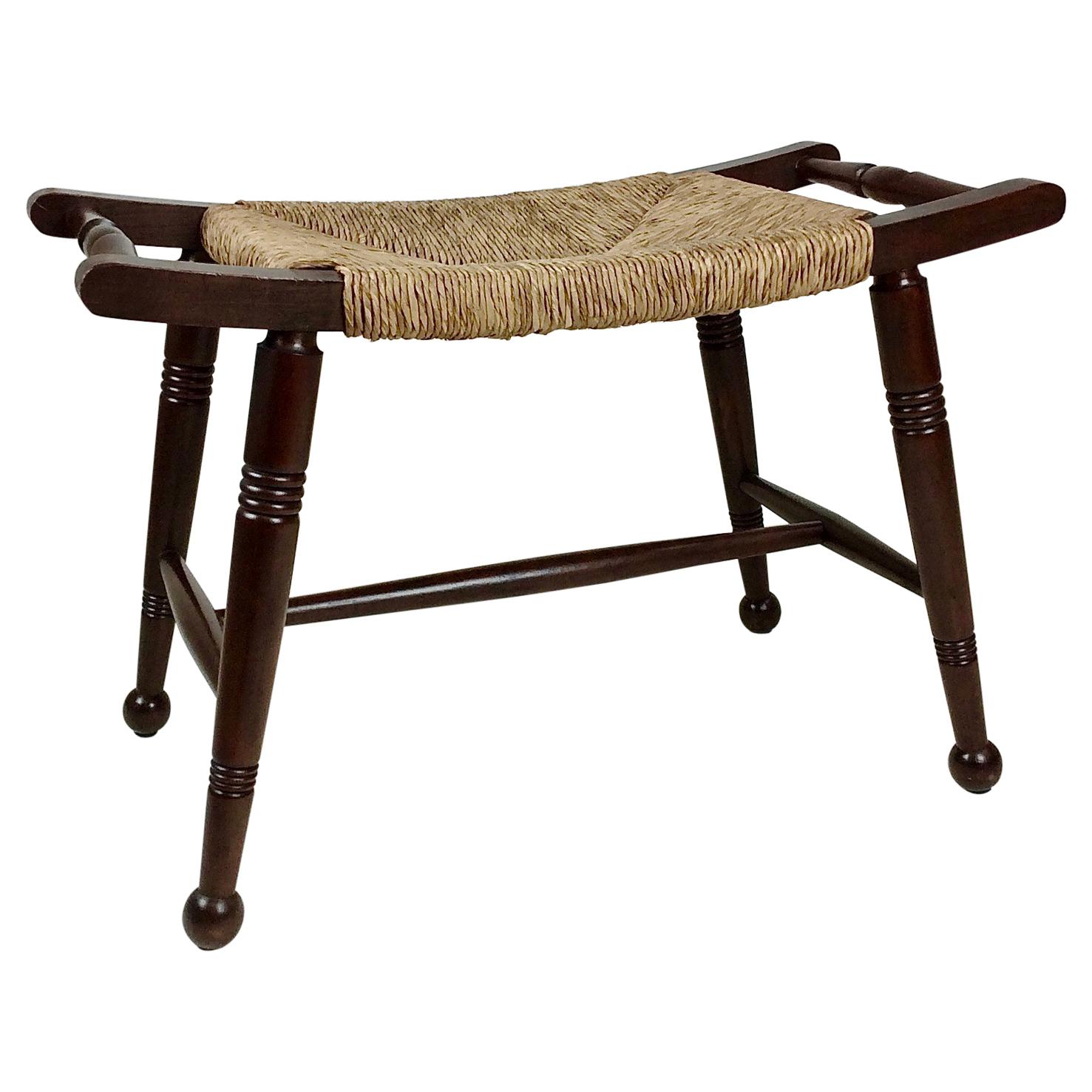 Elegant early 20th century stool, United Kingdom.
Dark turned wood, straw seat.
Good original condition.
Dimensions: 68 cm W, 37 cm D, 46 cm H, seat height: 43 cm.
All purchases are covered by our Buyer Protection Guarantee.
This item can be