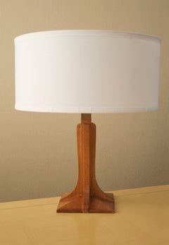 Arts & Crafts Wood Lamp Handcrafted 1950 Mid Century Architectural Decor OOAK