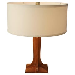 Arts & Crafts Wood Lamp Handcrafted 1950 Mid Century Architectural Decor OOAK