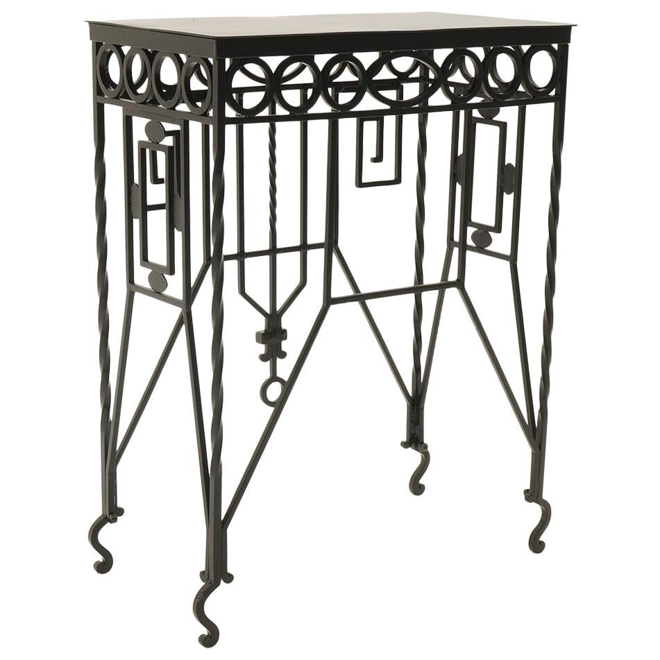 Arts & Crafts Wrought Iron Table, Use as Hall, Sofa, or Serving Table