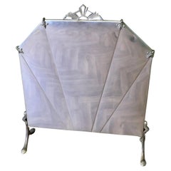 Vintage Arts Deco Chrome Fire Screen   An attractive design and a statement piece