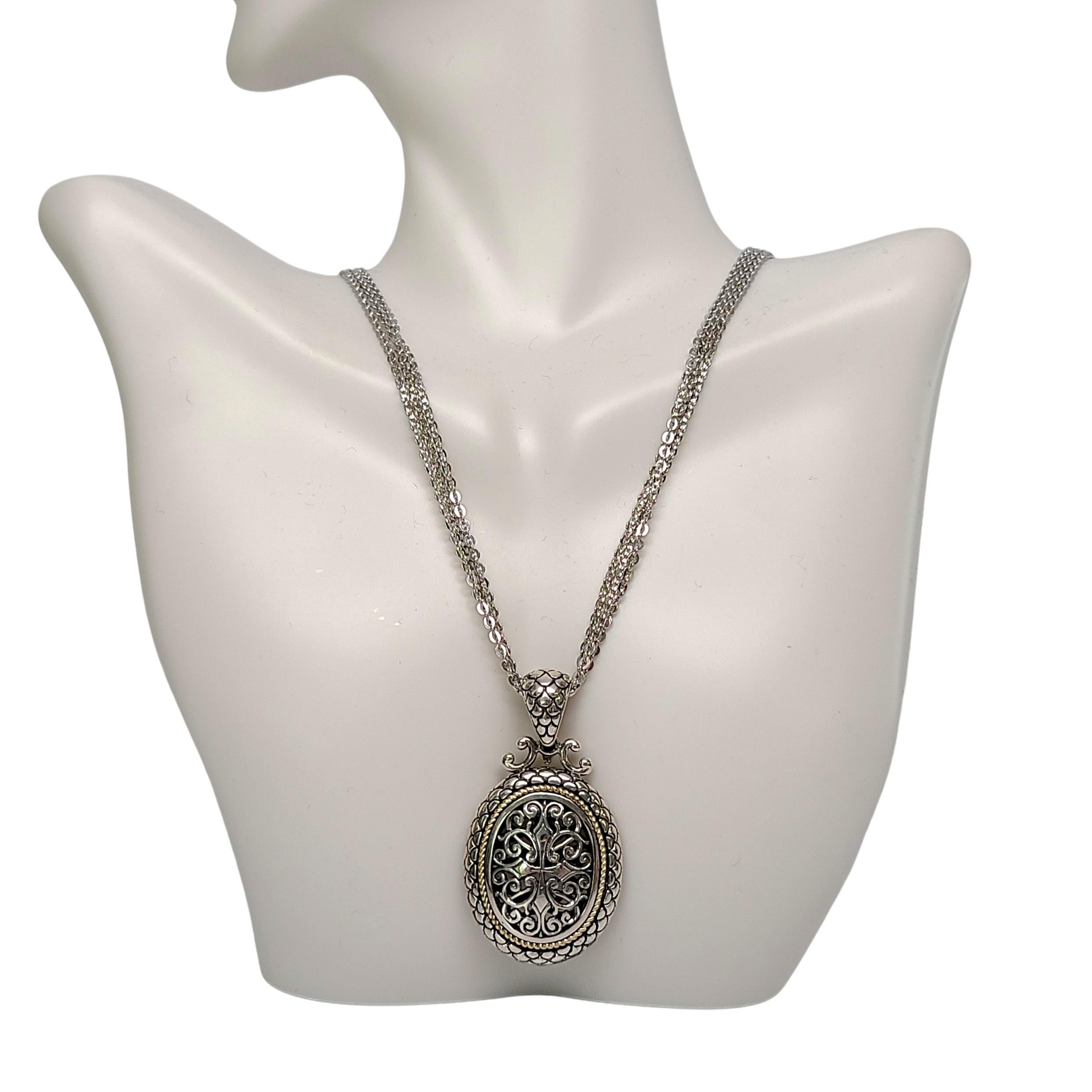 Arts Elegance AE 14K 925 Sterling Silver Pendant Multi Strand Chain Necklace 4