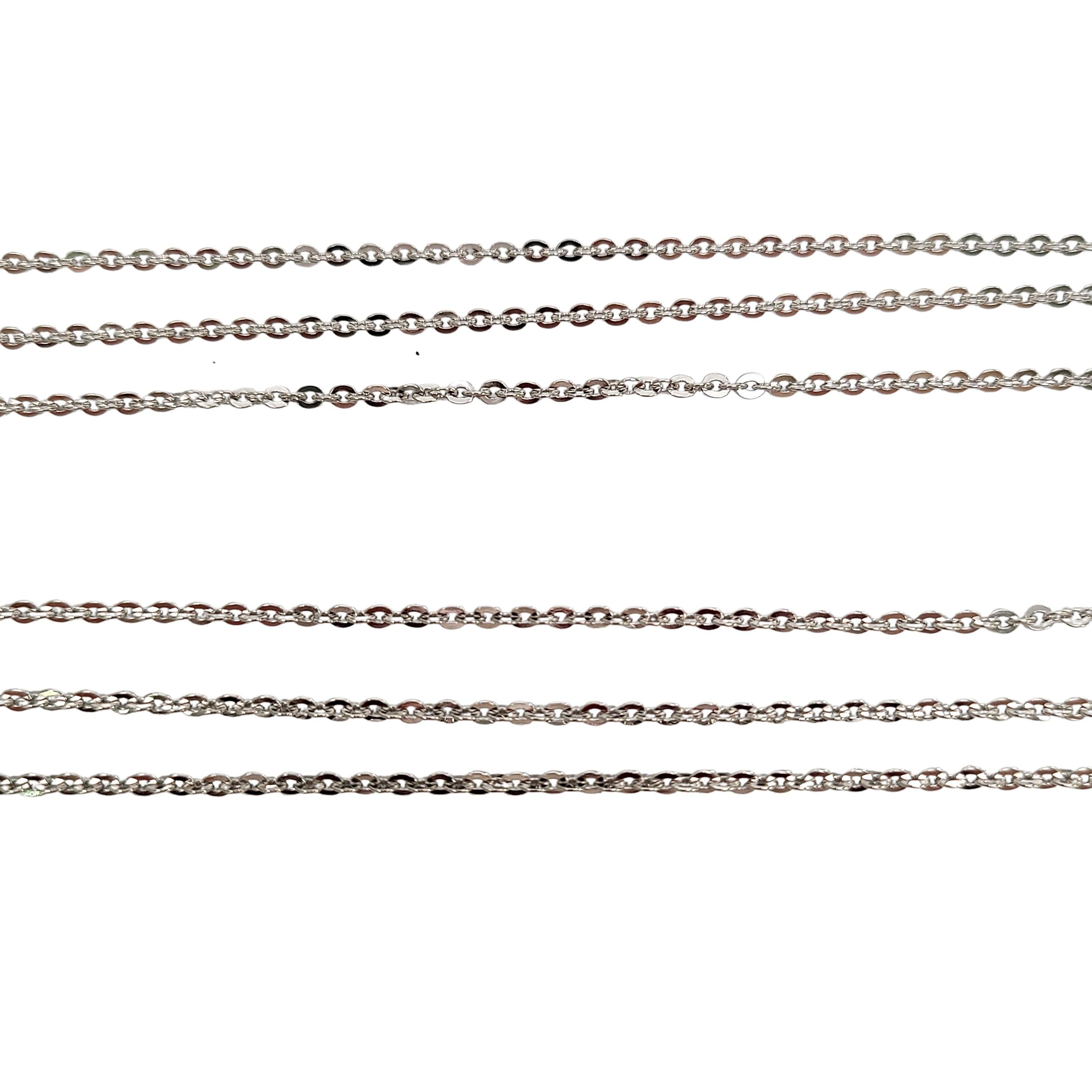 Arts Elegance AE 14K 925 Sterling Silver Pendant Multi Strand Chain Necklace In Good Condition In Washington Depot, CT
