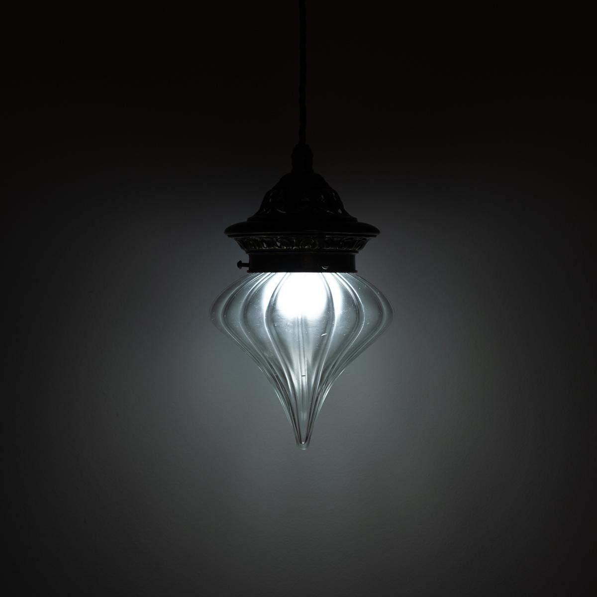 Beautiful Arts & Crafts Style Pendant Light with Handblown Glass Teardrop Shade

Stunning handmade pendant light taking inspiration from makers such as William Arthur Smith Benson these pendants are true reflection of the Arts & Crafts and Art