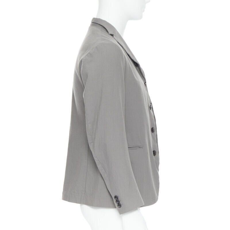 ARTS & SCIENCE grey cotton blend 4-button short collar casusal blazer jacket JP2 In Excellent Condition For Sale In Hong Kong, NT
