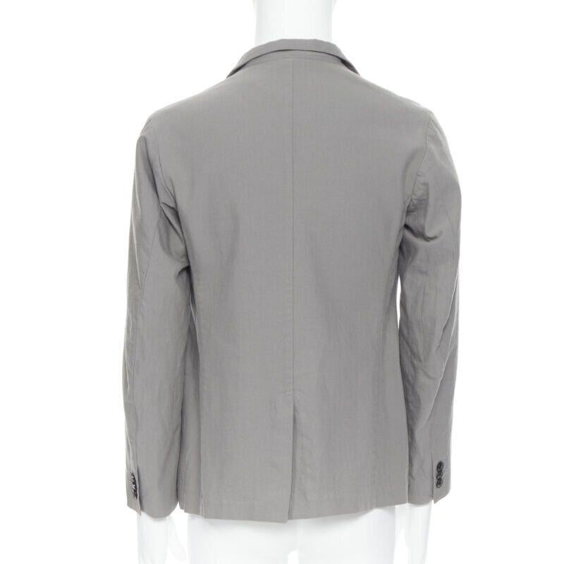 Men's ARTS & SCIENCE grey cotton blend 4-button short collar casusal blazer jacket JP2 For Sale