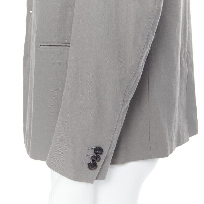 ARTS & SCIENCE grey cotton blend 4-button short collar casusal blazer jacket JP2 For Sale 2