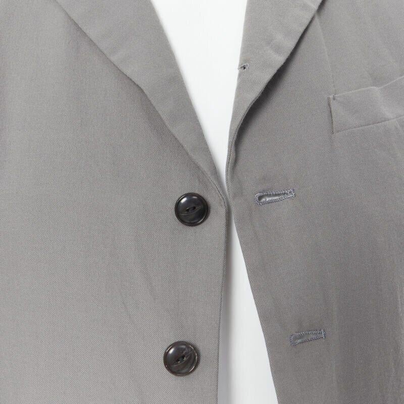 ARTS & SCIENCE grey cotton blend 4-button short collar casusal blazer jacket JP2 For Sale 3