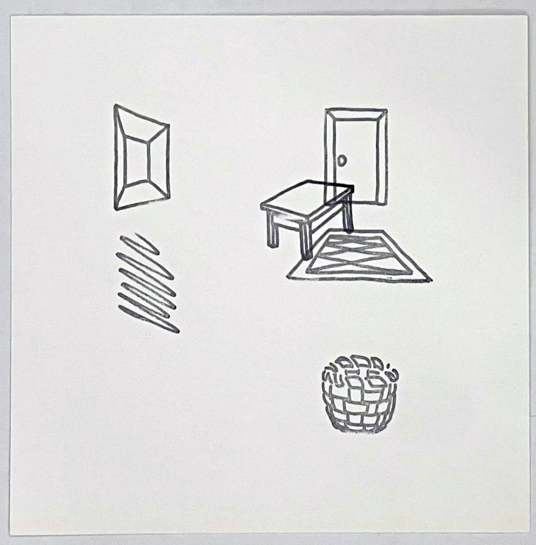 ARTSCHWAGER, RICHARD Interior Print - Interior #2 (from Rubber Stamp Portfolio), 1976 with original envelope 917/1000