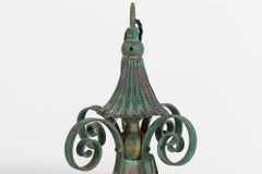 Arts & Crafts Verdigris Brass & Copper Hall Lantern