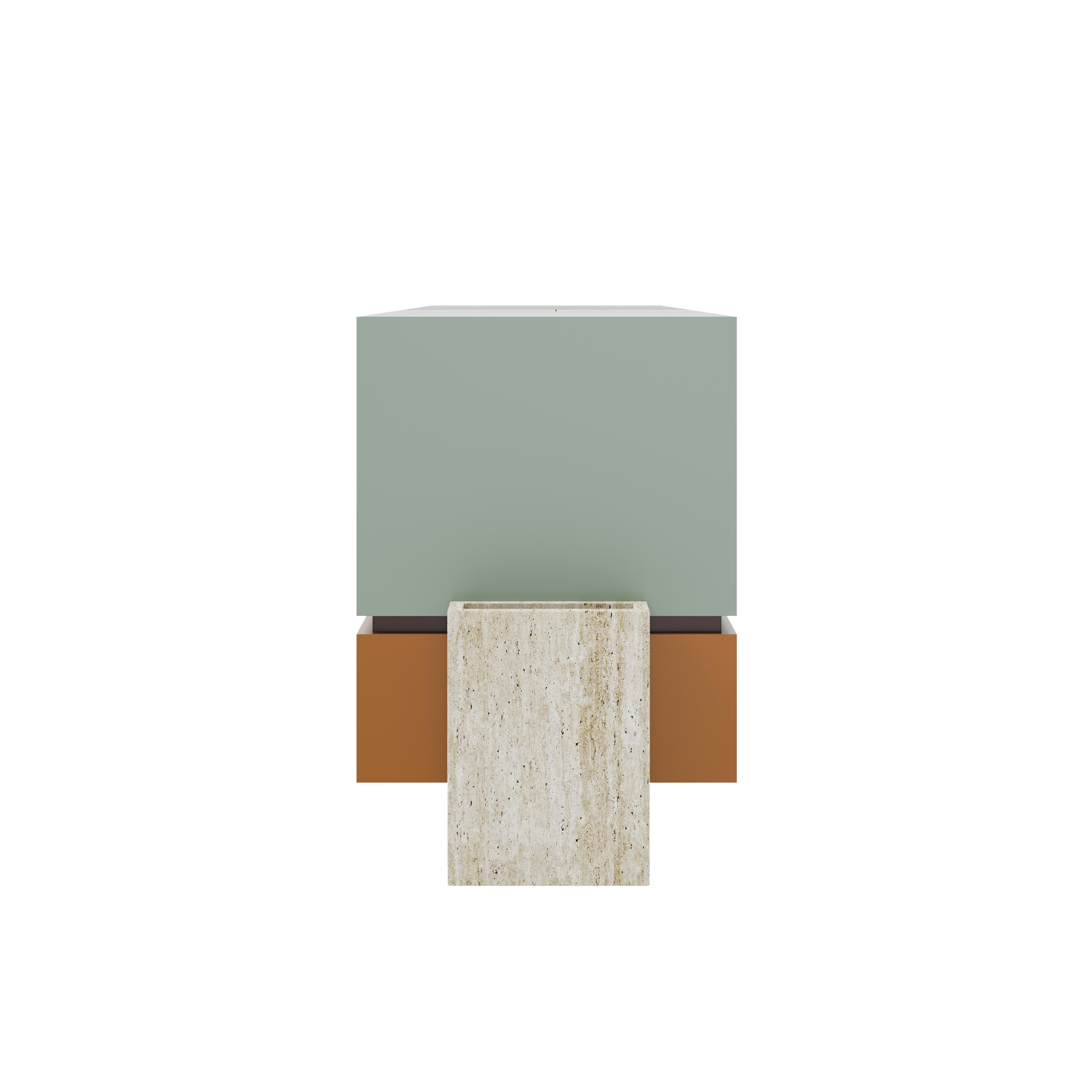 Credenza Artsy Module Travertino Bronzo Specchio Ottone Portogallo by Malabar in vendita 3