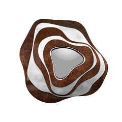 Specchio a torsione artistico in legno con foglia d'oro, Made in Portugal by Malabar