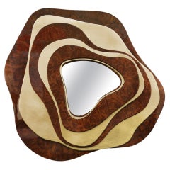 Espejo de Torsión Artsy Madera dorada, Made in Portugal by Malabar