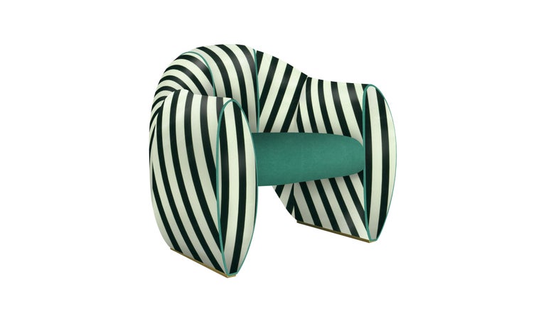 Artsy Viginti XX Armchair Stripes Stain and Smooth Velvet by Malabar ...