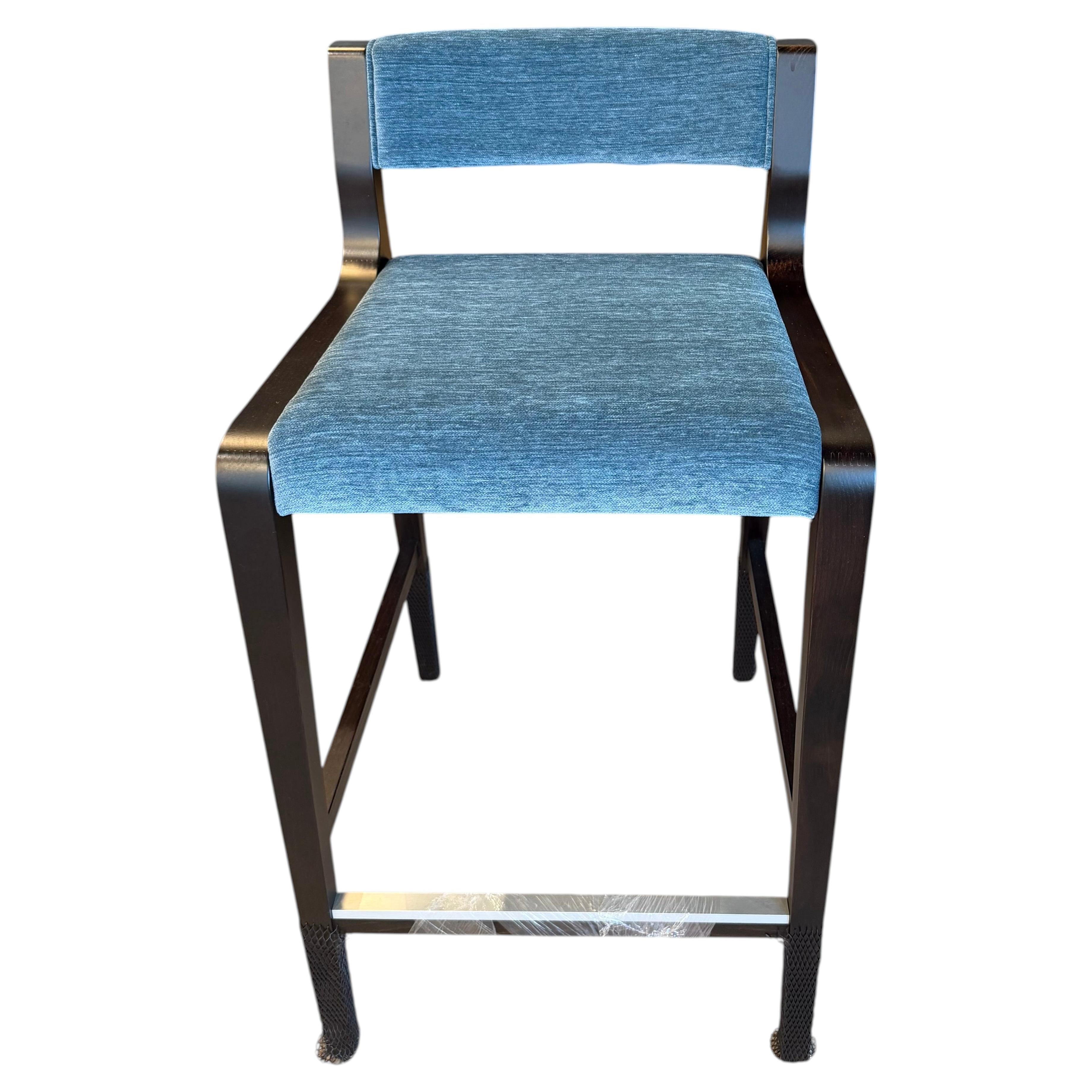 Artu Barstool by Luca Sacchetti for Cizeta, Solid Wood Frame For Sale