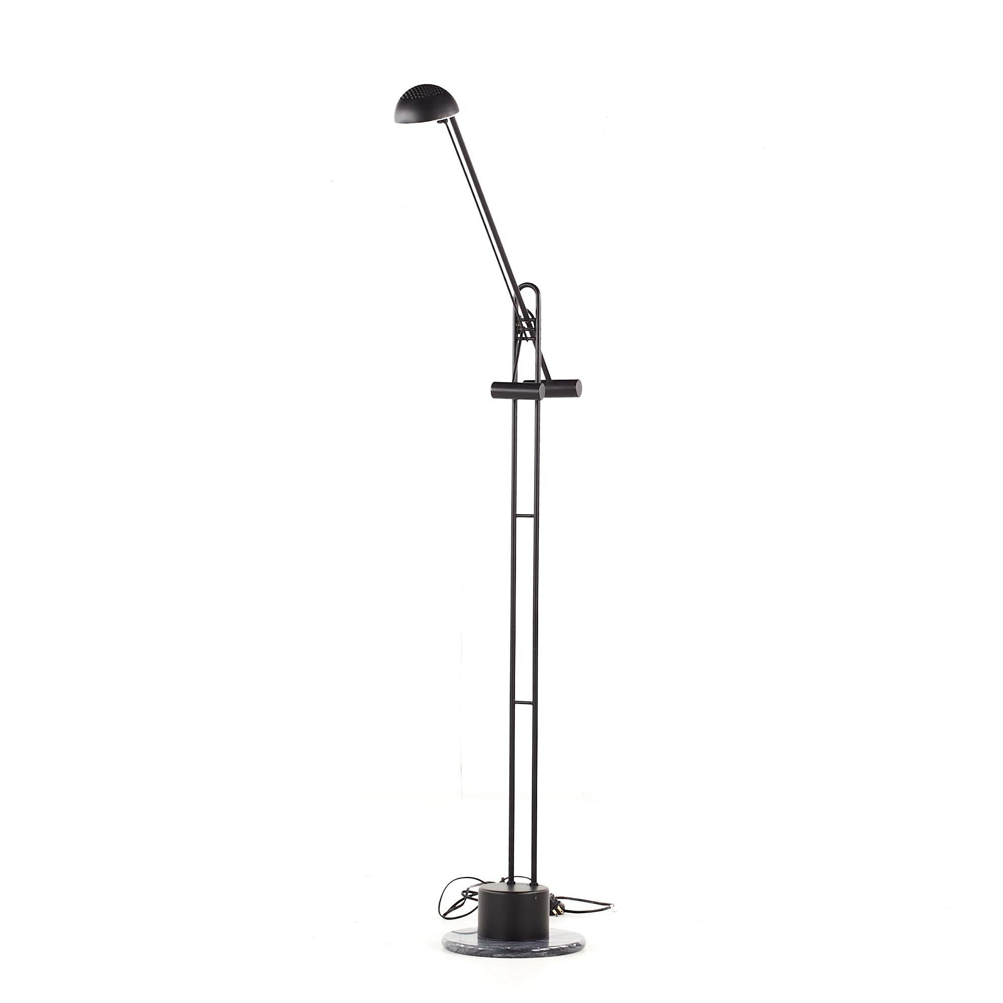 Artup Style Postmodern Cantilevered Marble Base Floor Lamp - Pair In Good Condition For Sale In Countryside, IL